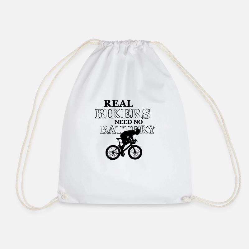 Real Bikers Need No Battery 1C Farbwechsel - Turnbeutel - Weiß