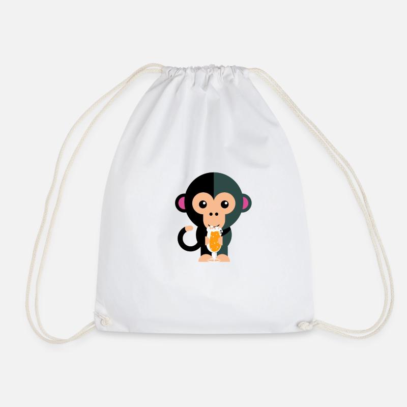 scimmia06 - Drawstring Bag - white
