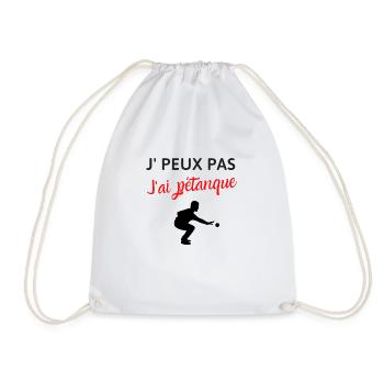 Je peux pas j'ai pétanque humour boules - Sac de sport léger - blanc - Devant