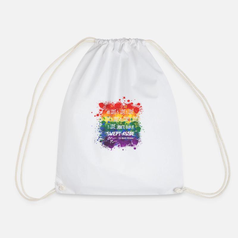Lin Manuel Miranda Tony Sonnet Love is Love quote - Drawstring Bag - white