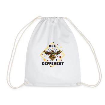 bee different - Drawstring Bag - white - Front