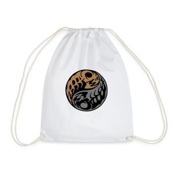 squelette de poisson yin yang - Sac de sport léger - blanc - Devant