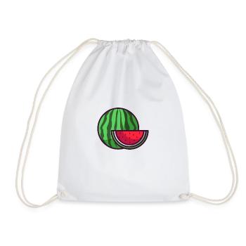 Wassermelone - Turnbeutel - Weiß - Vorne