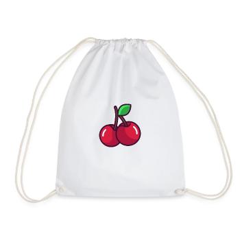 cherry - Drawstring Bag - white - Front