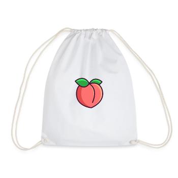 peach - Drawstring Bag - white - Front