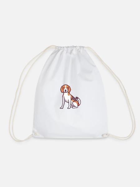 beagle - Drawstring Bag - white