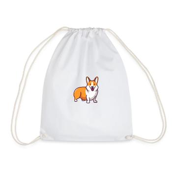 Pembroke Welsh Corgi - Drawstring Bag - white - Front