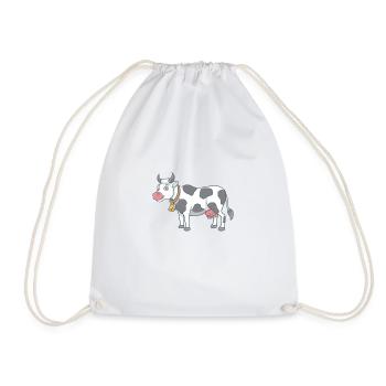Vache de dessin animé - Sac de sport léger - blanc - Devant