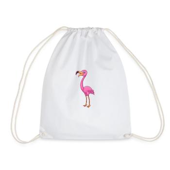 Flamant rose dessin animé - Sac de sport léger - blanc - Devant