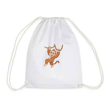 Singe de dessin animé - Sac de sport léger - blanc - Devant