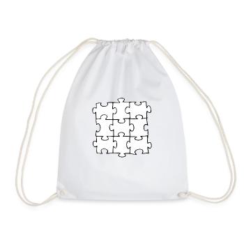 Puzzle - Drawstring Bag - white - Front