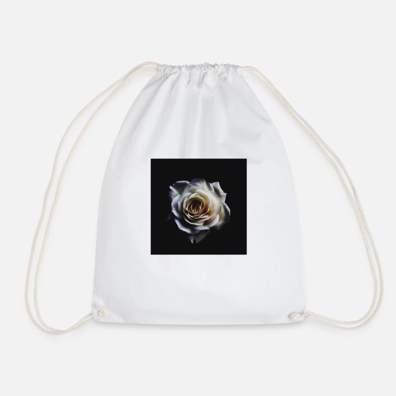 White rose - Drawstring Bag - white