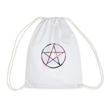 Pentagram paint - Drawstring Bag - white - Front
