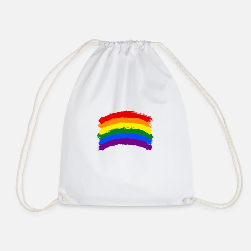 Rainbow Rainbow bright colors - Drawstring Bag - white