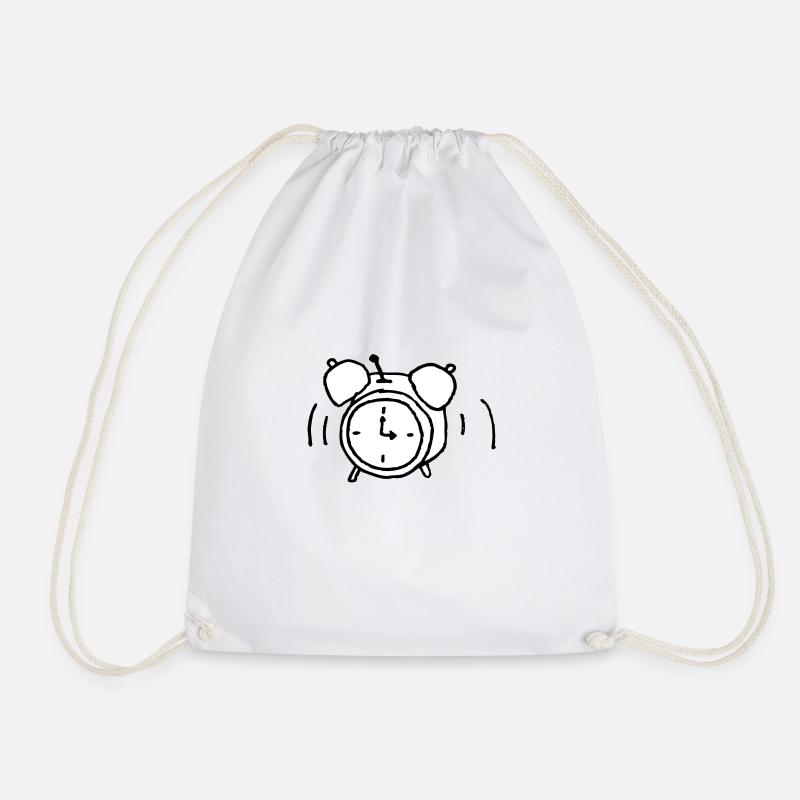 alarm clock - Drawstring Bag - white