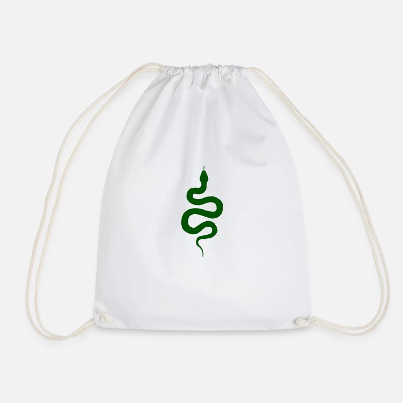 green snake - Drawstring Bag - white