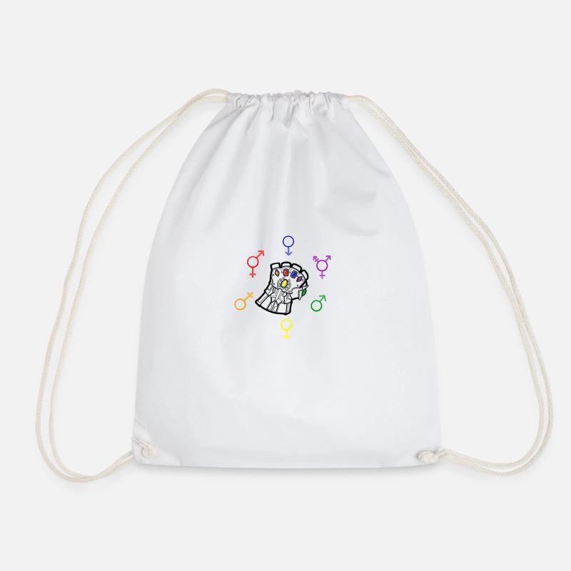 The LGBTQ Gauntlet - Drawstring Bag - white