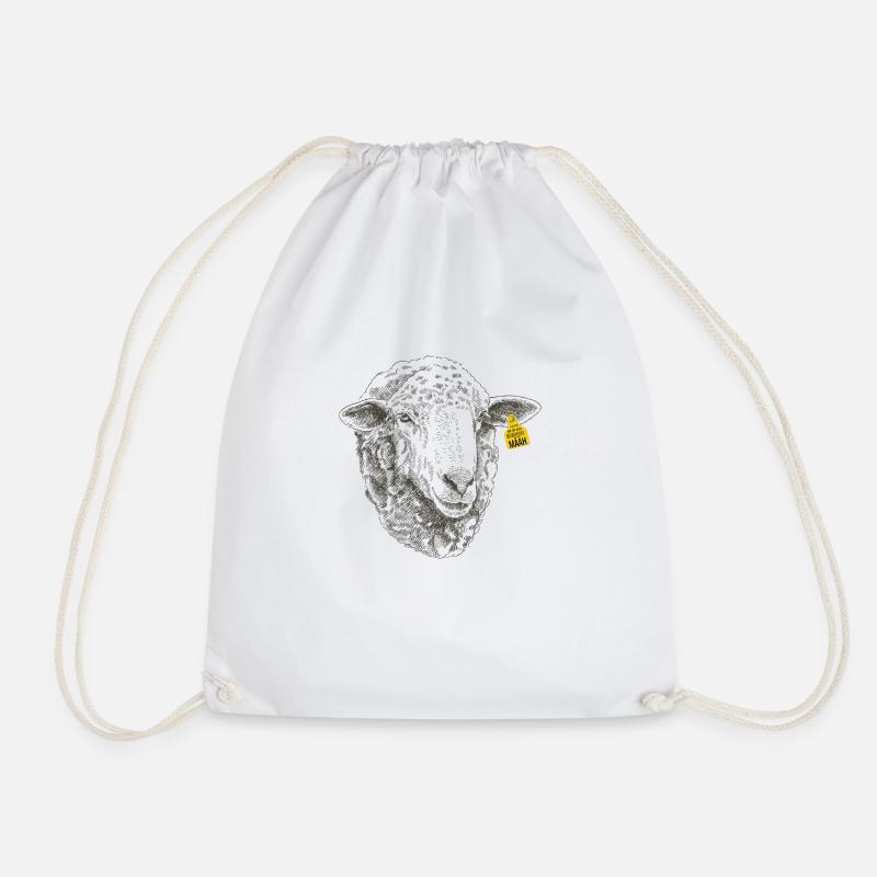 Mouton avec étiquette d'oreille - Sac de sport léger - blanc