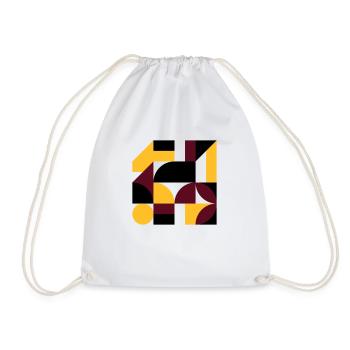 Colorful abstract geometric bauhaus background - Drawstring Bag - white - Front