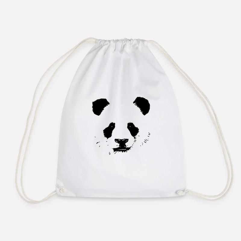 panda - Drawstring Bag - white