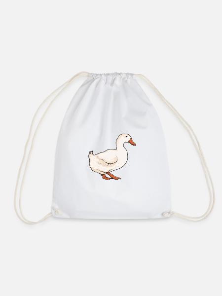 Gans Tier Geschenkidee Ente Vogel Geschenk - Turnbeutel - Weiß