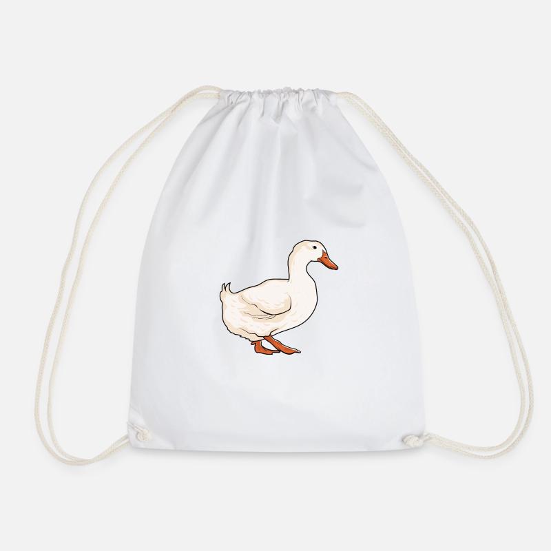 Gans Tier Geschenkidee Ente Vogel Geschenk - Turnbeutel - Weiß