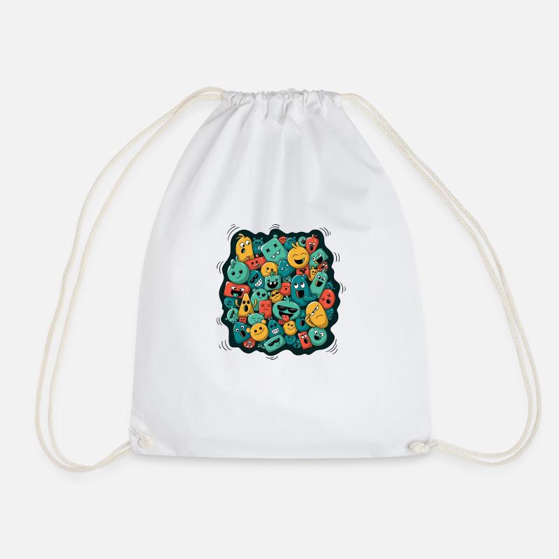 Funny monsters - Drawstring Bag - white