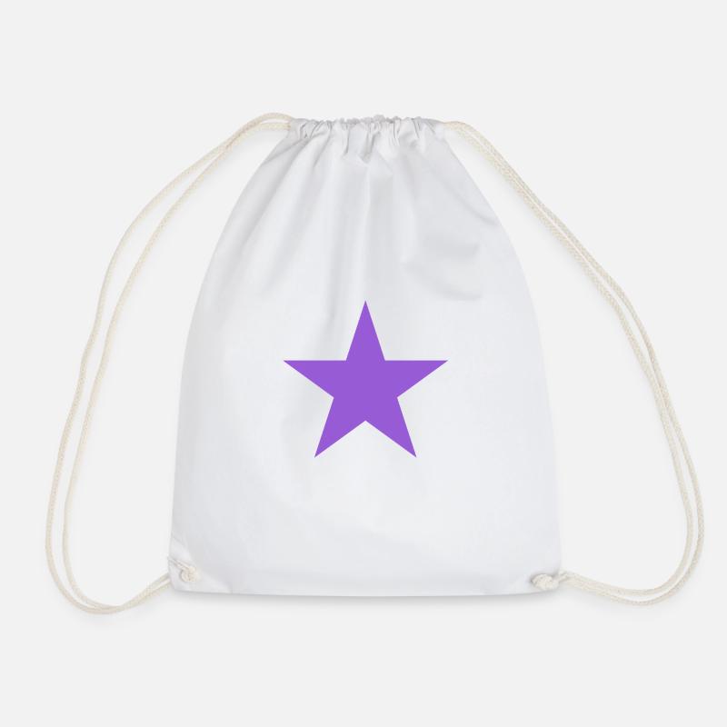 purple star, violet star - Drawstring Bag - white