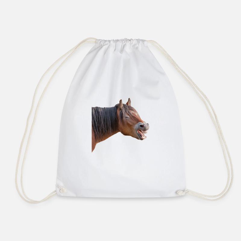 Laughter - Drawstring Bag - white