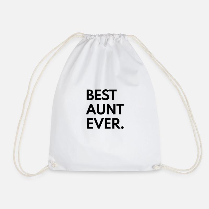 Best aunt ever - Drawstring Bag - white