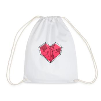Sticker Heart Sticker Abstract - Drawstring Bag - white - Front