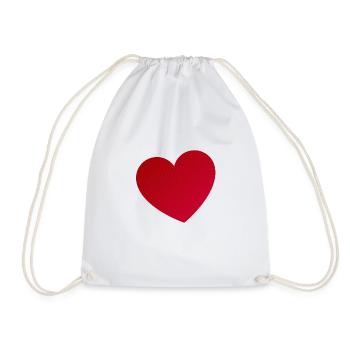 Coeur rouge - Sac de sport léger - blanc - Devant