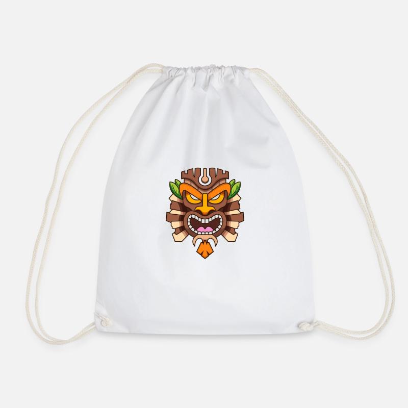 Tiki-Maske - Turnbeutel - Weiß
