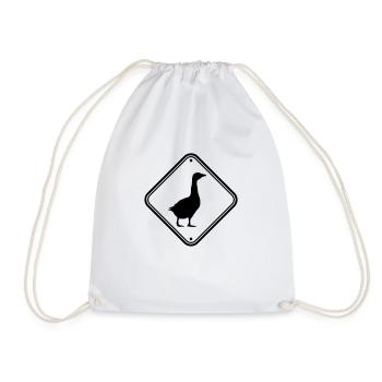 Goose sign caution - Drawstring Bag - white - Front