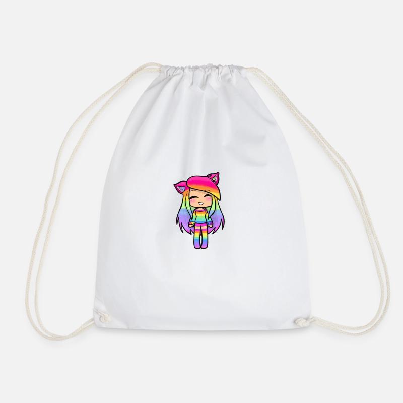 Regenbogen Gacha Mädchen - Turnbeutel - Weiß