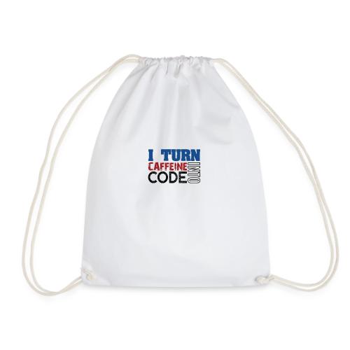 I turn caffeine into code - Drawstring Bag
