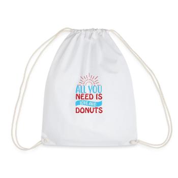 Alles was Sie brauchen ist Liebe und Donuts - Turnbeutel - Weiß - Vorne