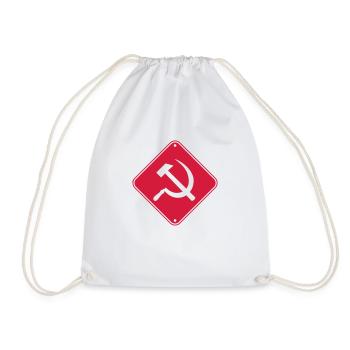 Warning communism road sign - Drawstring Bag - white - Front