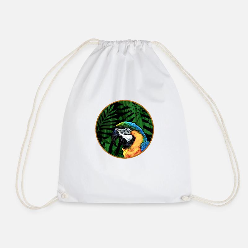 Parrot - Drawstring Bag - white