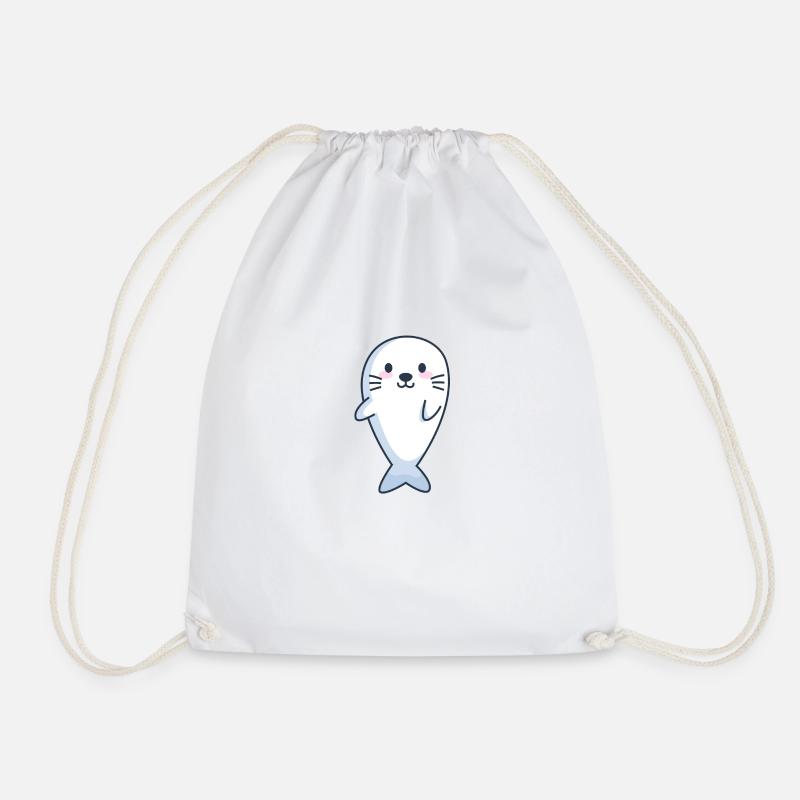 Nice seal - Drawstring Bag - white