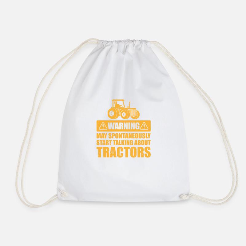 Warning may spontaneously start talking gift - Drawstring Bag - white
