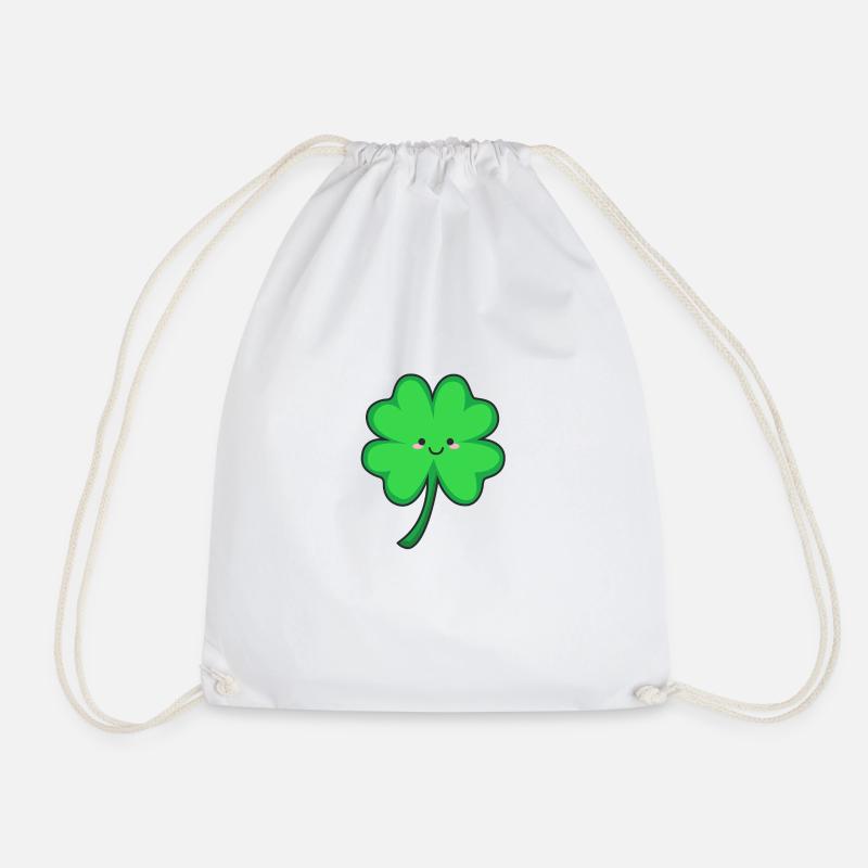 Nice cloverleaf - Drawstring Bag - white