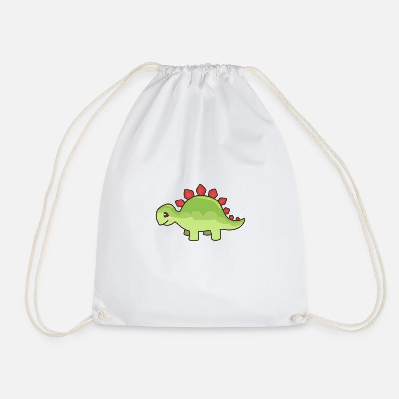 Stegosaurus dinosaur dragon - Drawstring Bag - white