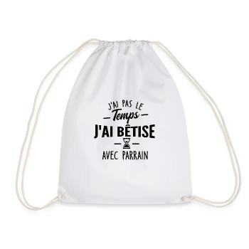 j'ai pas le temps j'ai bêtise avec parrain - Sac de sport léger - blanc - Devant