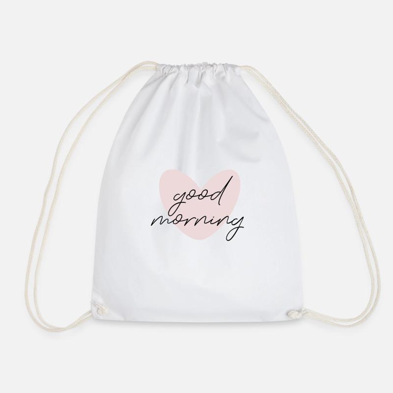 Good Morning - Drawstring Bag - white