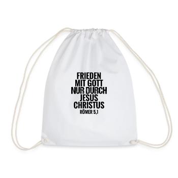 frieden mit gott nur durch jesus christus - Turnbeutel - Weiß - Vorne