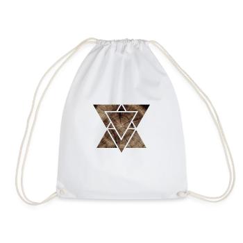 Wood geometry - Drawstring Bag - white - Front