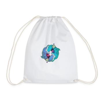 Poisson fou Yin-Yang - Sac de sport léger - blanc - Devant