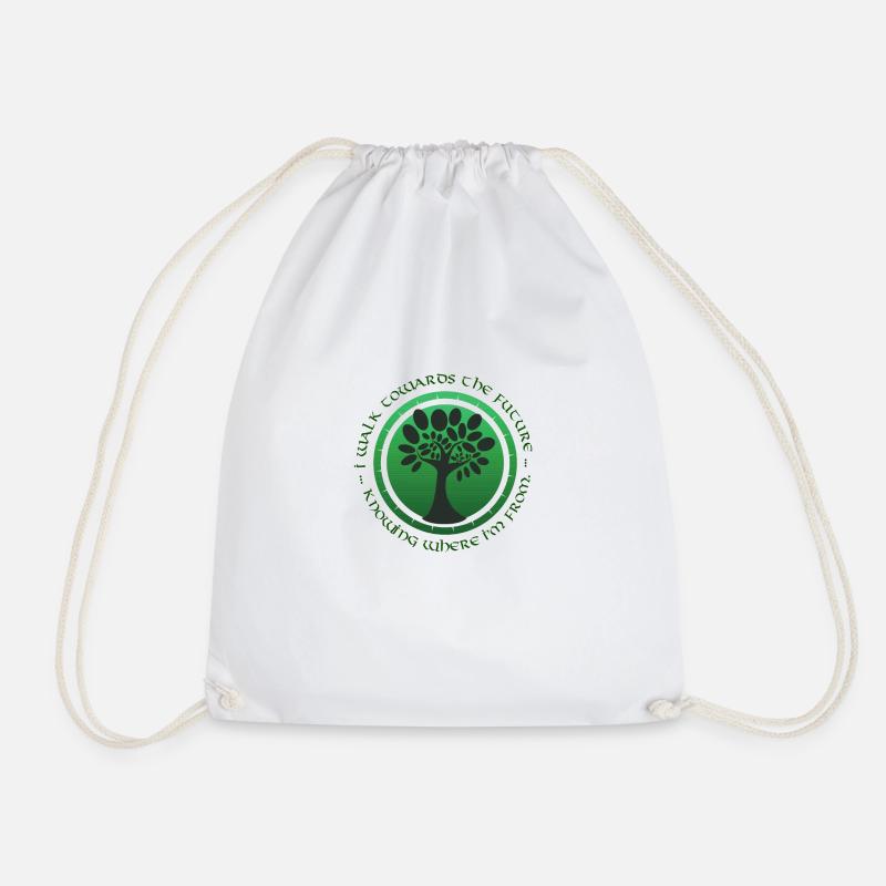 i walk towards the future knowing where i'm from - Drawstring Bag - white