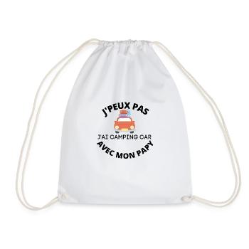 j'peux pas, j'ai camping car avec mon papy - Sac de sport léger - blanc - Devant